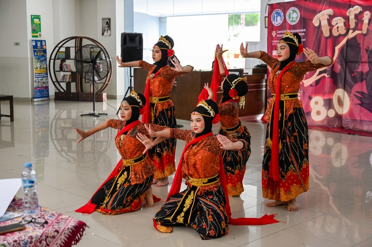 Penampilan tari daerah dengan busana tradisional Nusantara